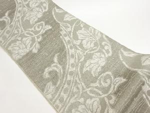 金通し葉唐草模様織出し袋帯